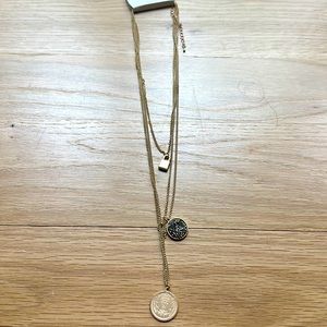 NWT layered chain coin necklace